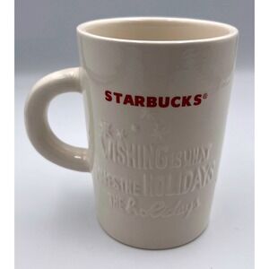 Starbucks 10 oz Holiday Mug – Embossed "Wishing" Design (2010)